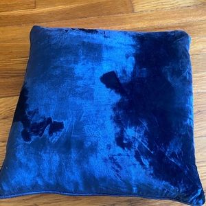 Blue velvet throw pillow